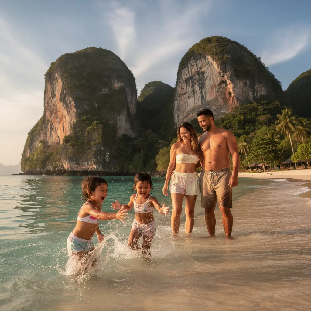 Plage de Krabi en famille