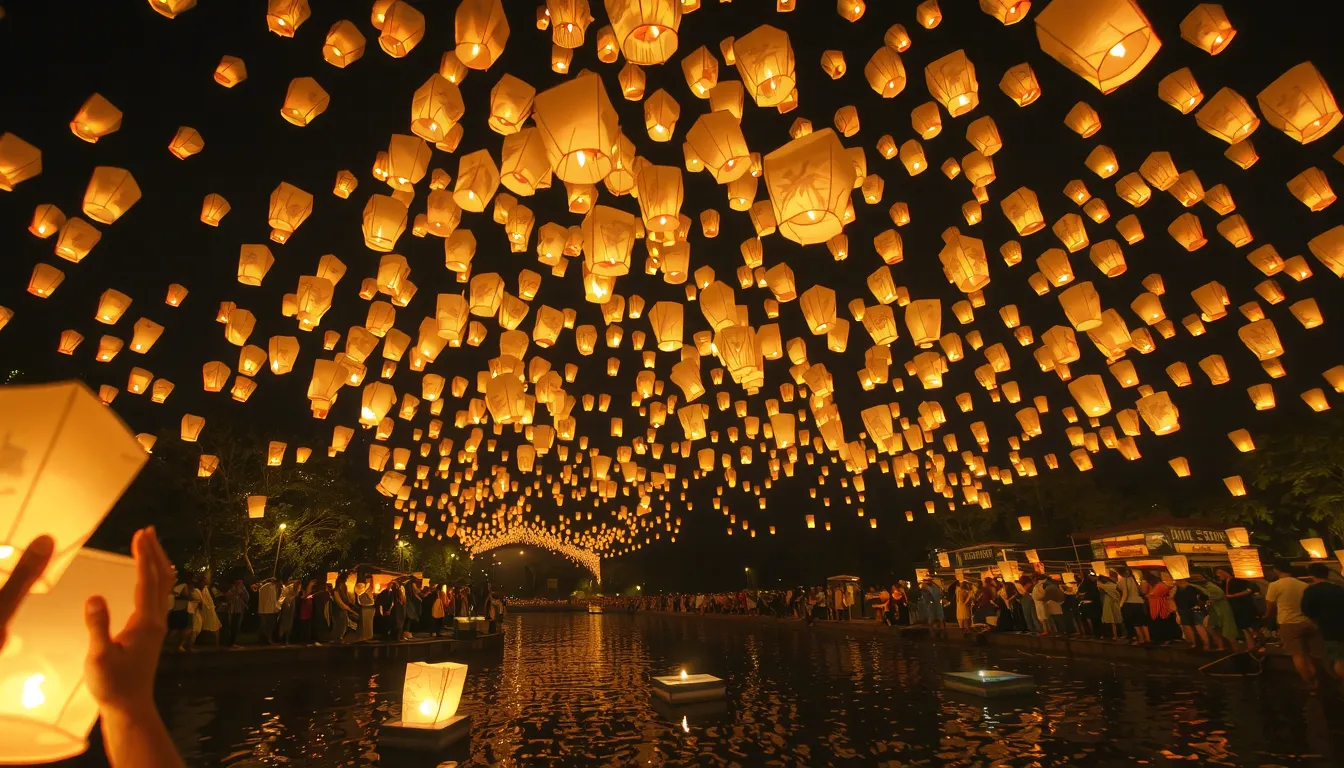 festival des lanternes thailande