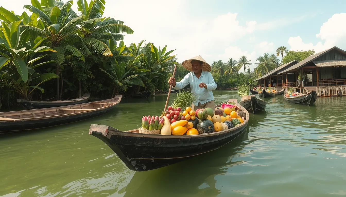 marché flottant thailande