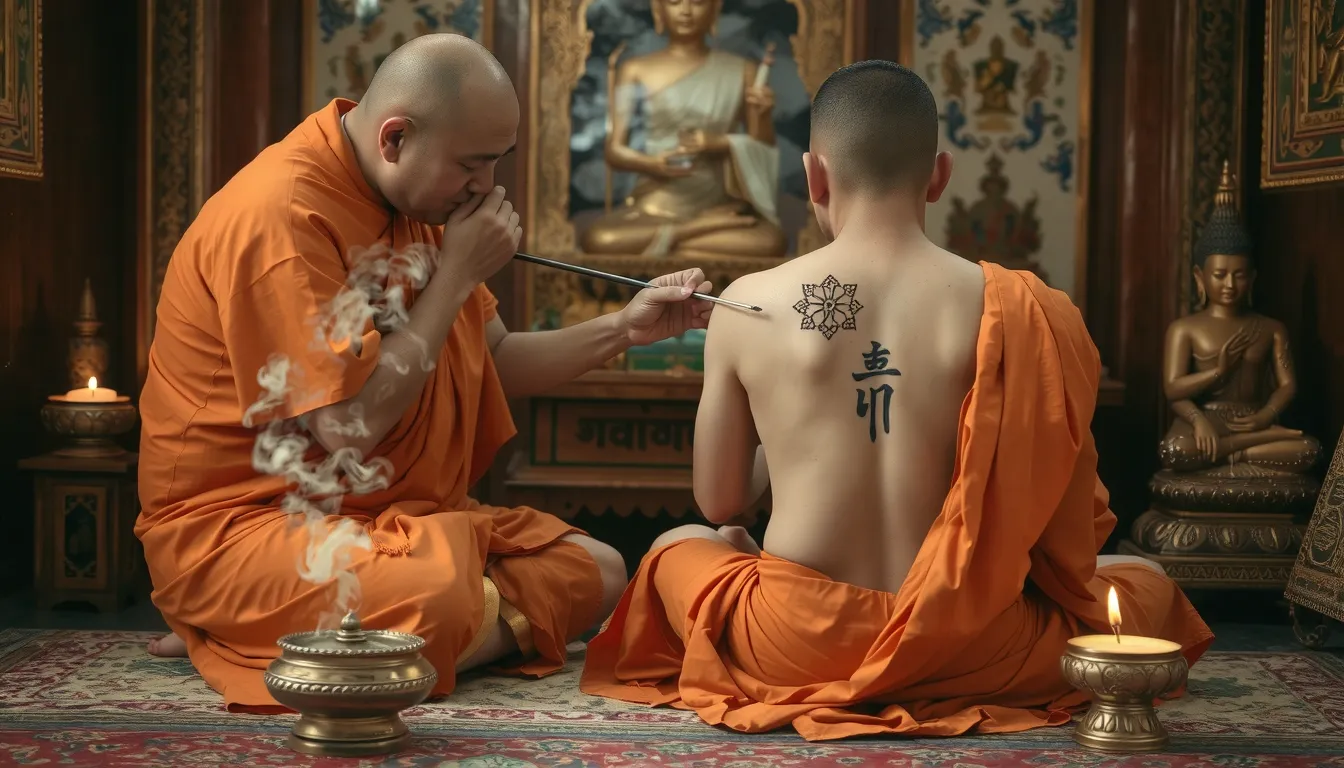 porte bonheur tatouage thailandais
