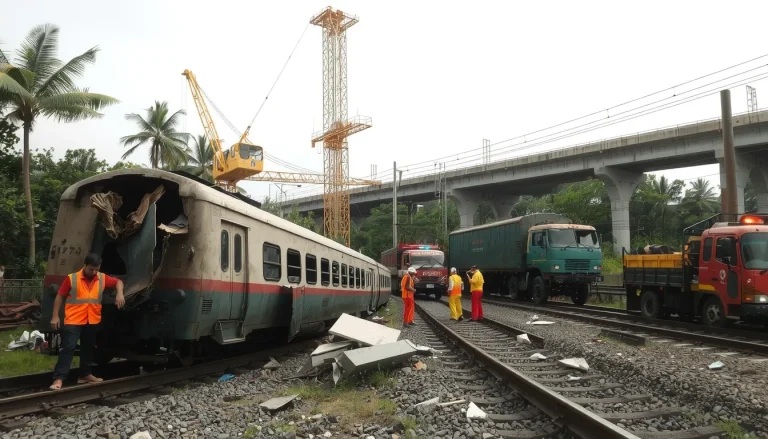 Accident grue train Thaïlande : au moins 32 morts et 60 blessés sur le chantier du TGV Bangkok